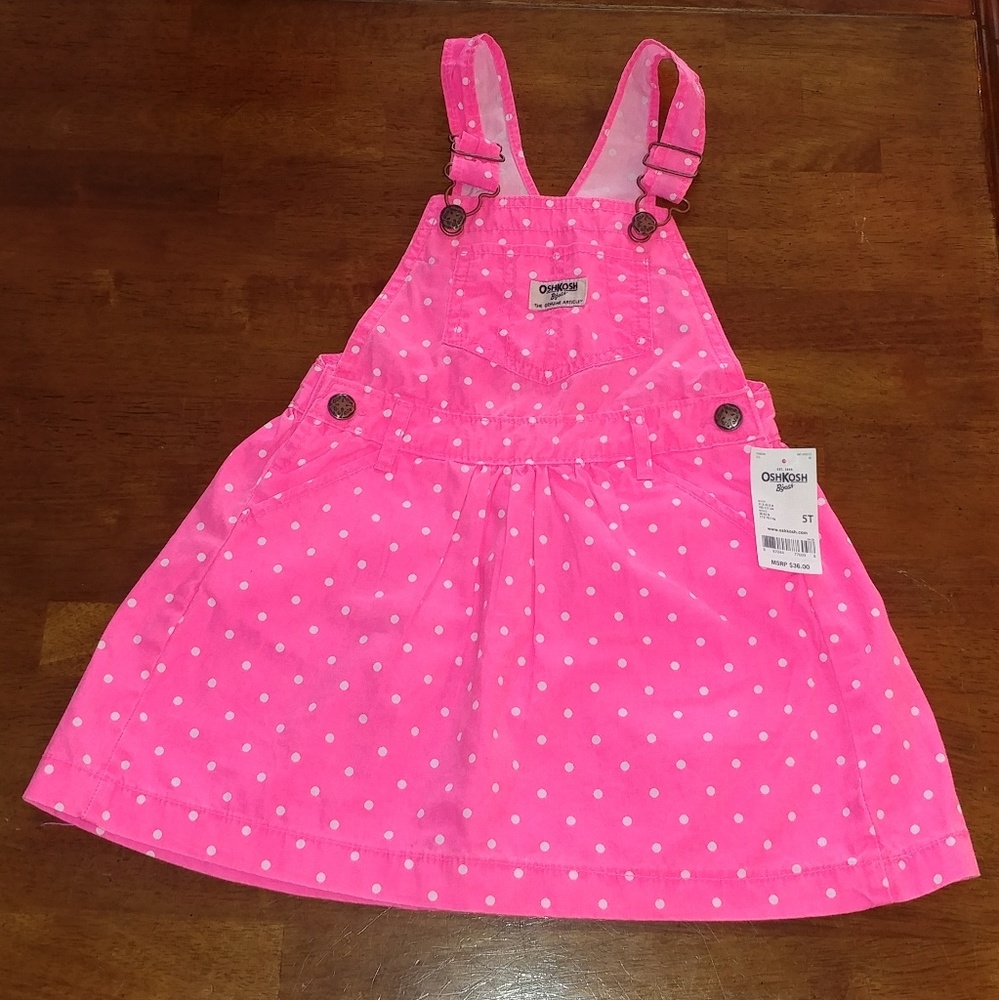 NWT OshKosh Bgosh 5T Girls Overall Dress